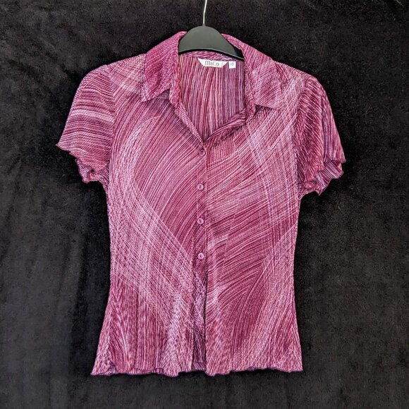 Vintage Purple Button Down Blouse - Picture 2 of 3